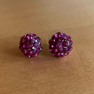 Pink gumdrop earrings for pierced ears